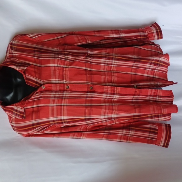 NWT SO Button-Down Red & Cream Plaid Cotton blend - Picture 1 of 7
